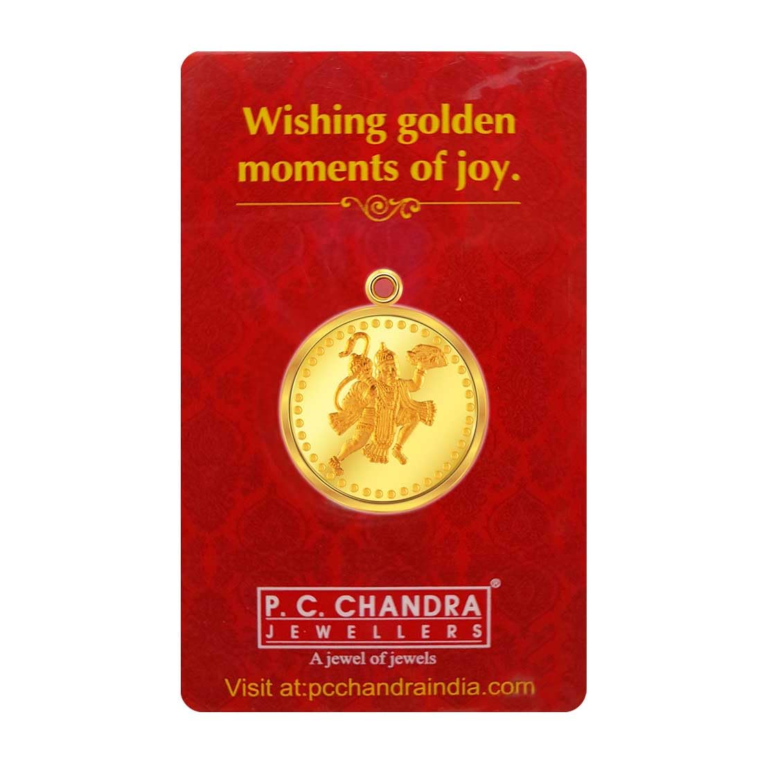 P.C Chandra Jewellers 22kt(916) Hanuman Ji Yellow Gold Coin Cum Pendant - 5 Gram-image-10