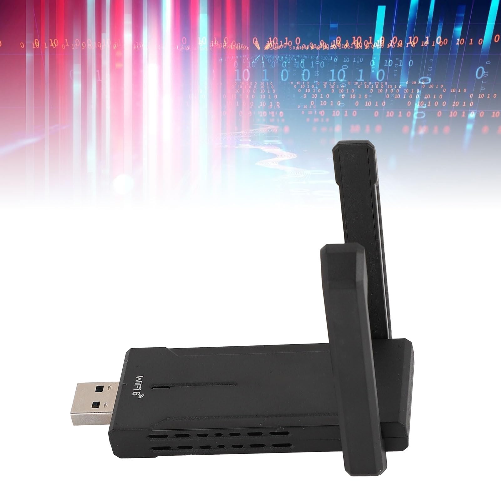 Adaptador de Tarjeta de Red inalámbrica USB Tri Band 5374Mbps WiFi 6 Tarjeta de Red para Juegos Antenas giratorias duales de Alta Velocidad y Baja latencia para transmisión