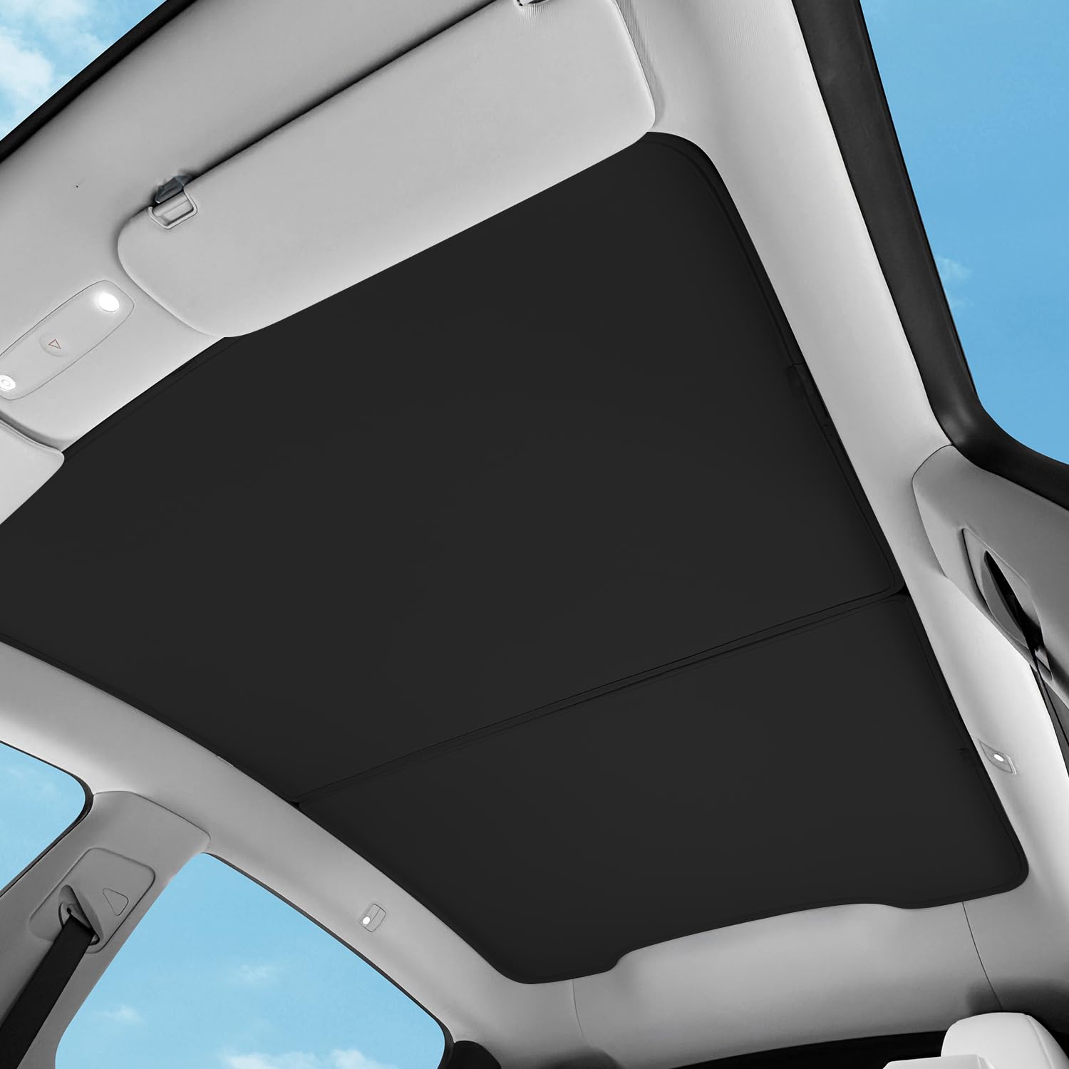 TOPABYTE Osłona przeciwsłoneczna na dach Tesla Model Y Juniper 2025, ulepszony kryształ lodowy, składany szklany dach samochodowy, osłona przeciwsłoneczna, izolacja cieplna, okno dachowe, ochrona