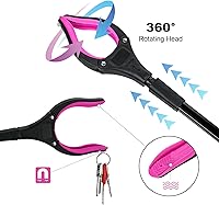 Vista 4 de Herramienta de agarre de 32 pulgadas, cabezal giratorio de 360°, mandíbula ancha, herramienta de recogida plegable, mandíbula giratoria