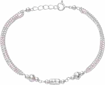 TARAASH 925 Sterling Silver Multi Beaded Chain Bracelet for Women