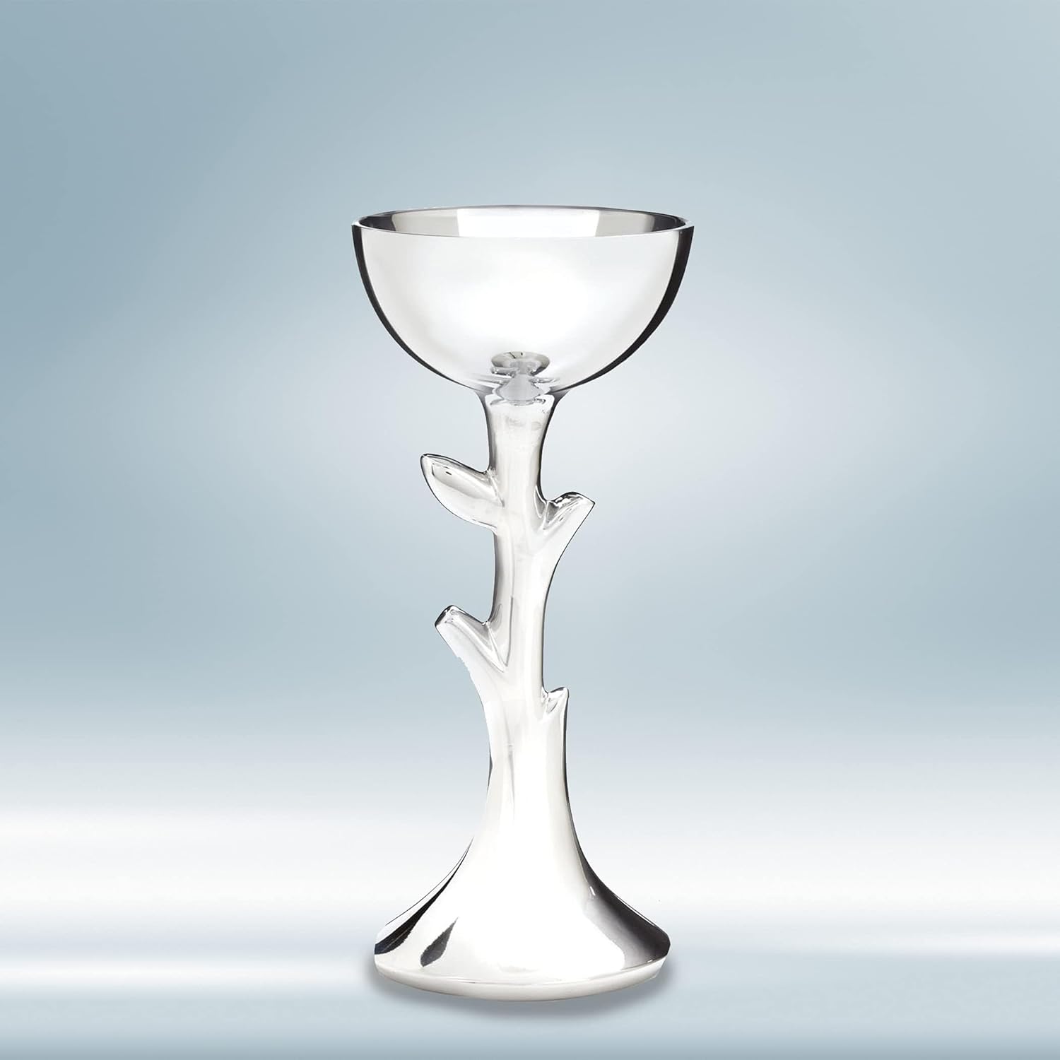 Nambé Tree of Life Kiddush Cup – 3.5" x 8.25" Alloy Wine Goblet, Minimalist Judaica Design Symbolizing Growth & Blessing – Artistic Shabbat Tableware & Gift for Jewish Celebrations