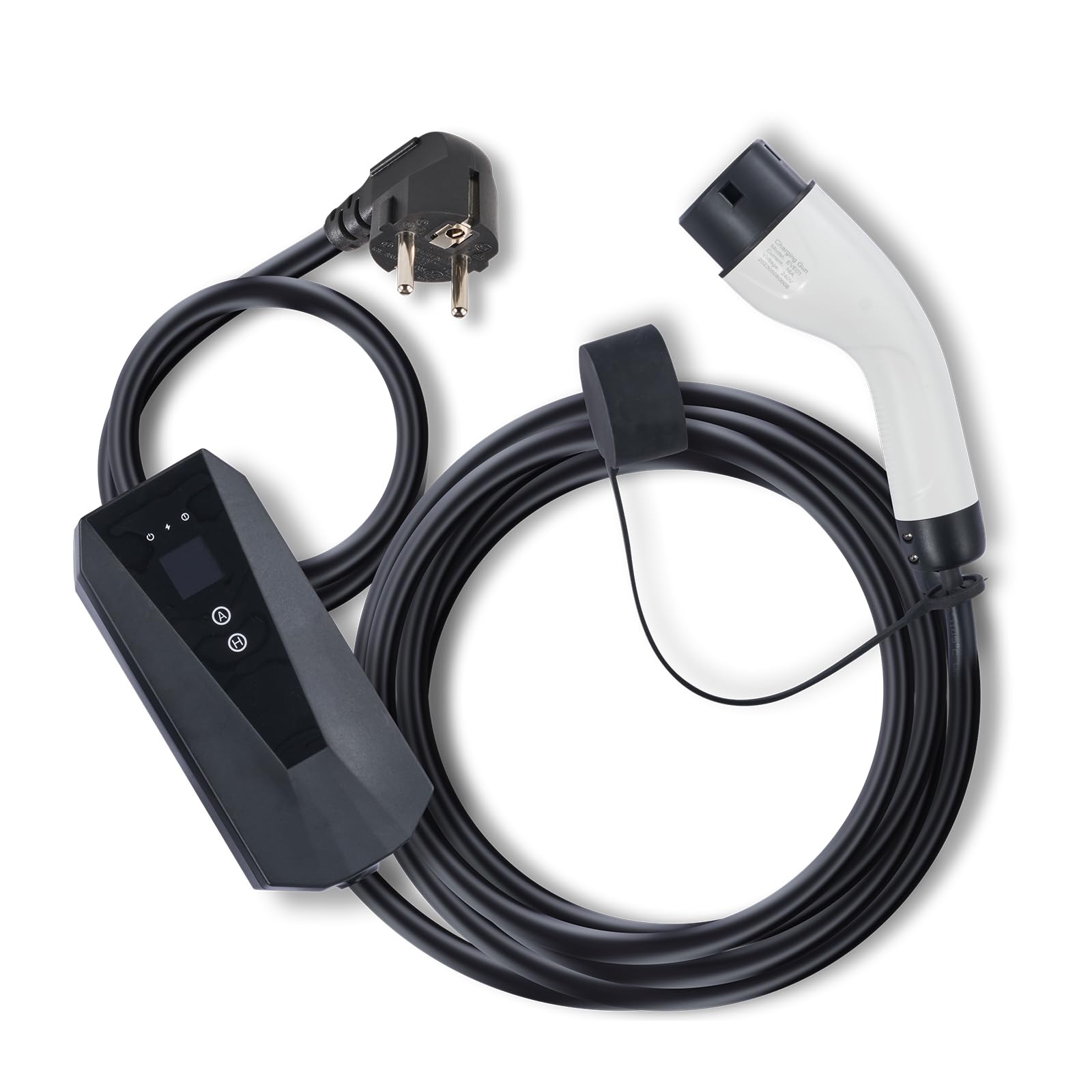 VEVOR Tragbares EV-Ladegerät 16A 3,68kW mit LCD-Display Ladegerät für Elektrofahrzeuge EV-Ladekabel Typ 2(IEC62196) CEE 7/7 Stecker 16A 1-Phasig EV-Ladestation 8,6m Kabellänge IP66 Wasserdicht Wallbox