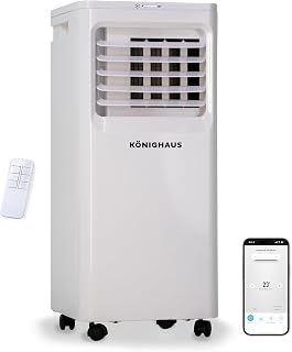 Climatiseur mobile intelligent Könighaus 9000 BTU pour pièces jusqu’à 25 m² – écoénergétique (A) – télécommande et contrôle via application inclus