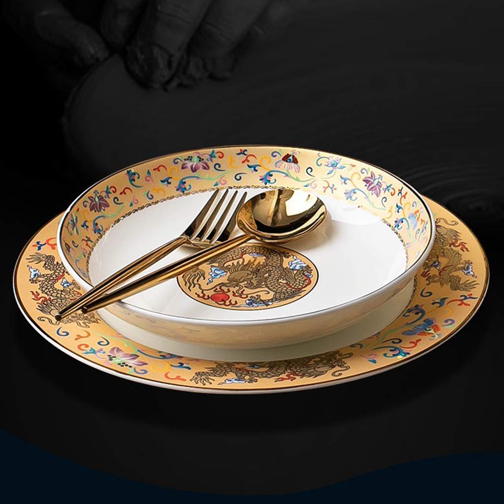 Zestaw naczyń/talerzy/misek, zestaw naczyń ceramicznych, 52 elementy, zestaw obiadowy z porcelany emaliowanej - zestawy talerzy i misek z porcelany kostnej na prezenty ślubne i spotkania rodzinne