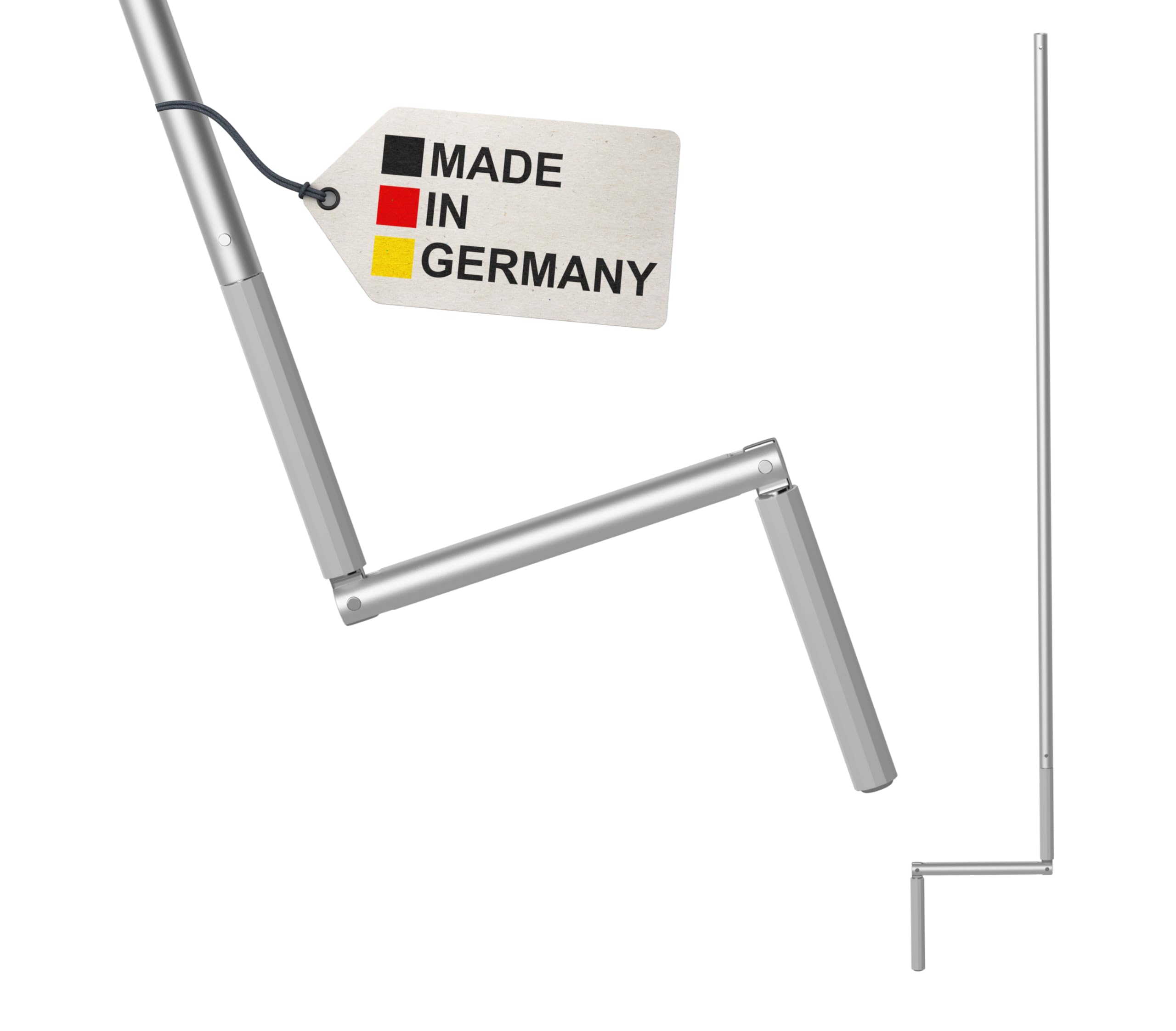 BAUHELD Kurbelstange für Rolladen 100cm [Made in Germany] - Hand-Kurbel für Gelenklager mit Ø11.9mm Zapfen - Rolladenkurbel aus rostfreiem Aluminium - Ergonomischer Handgriff - Grau - RAL7035
