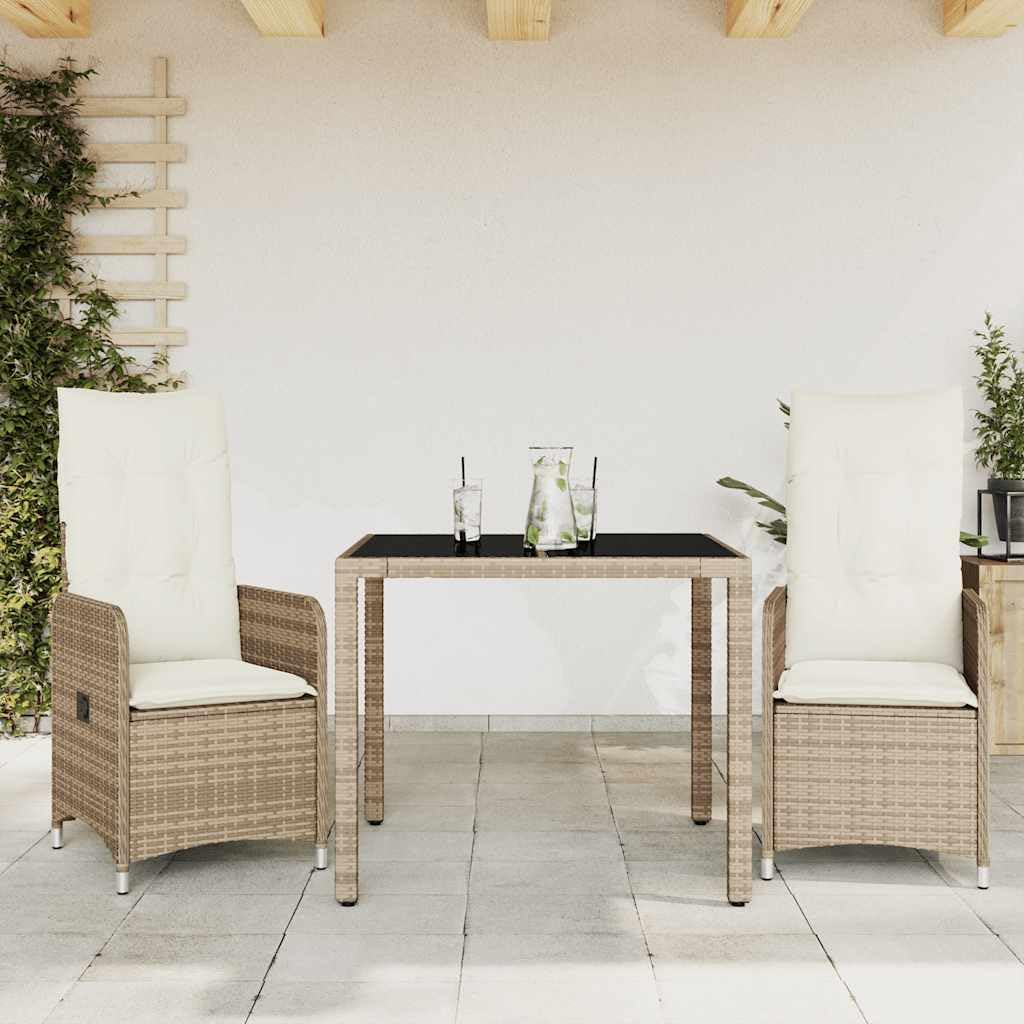 Salon de jardin poly rotin idéal pour un petit déjeuner ensoleillé sur le balcon