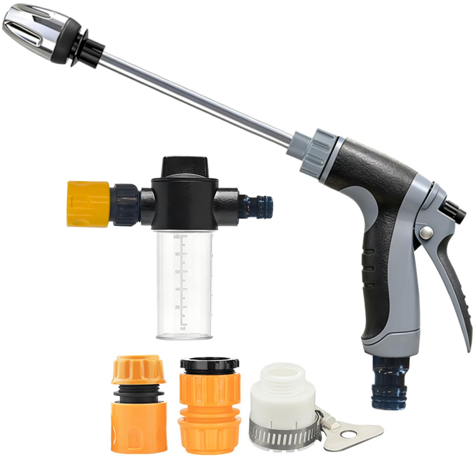 Jetteryx Hochdruckpistole, Jetterix Gartenbrause 360° Drehbare Düse, Regulierbarer Wasserdruck, Power Jet Hochdruckdüse für Gartenschläuche, Autowäsche, Bodenreinigung