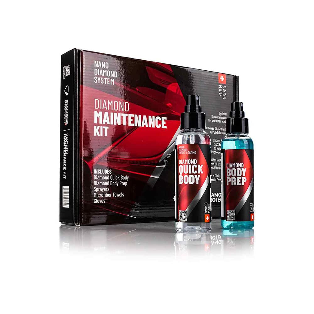 Diamond Maintenance Kit – Diamond Quick Body 100ml Plus Diamond Body Prep 100ml Kit; Fast and Effortless Application; 6 Months Hydrophobic Protection