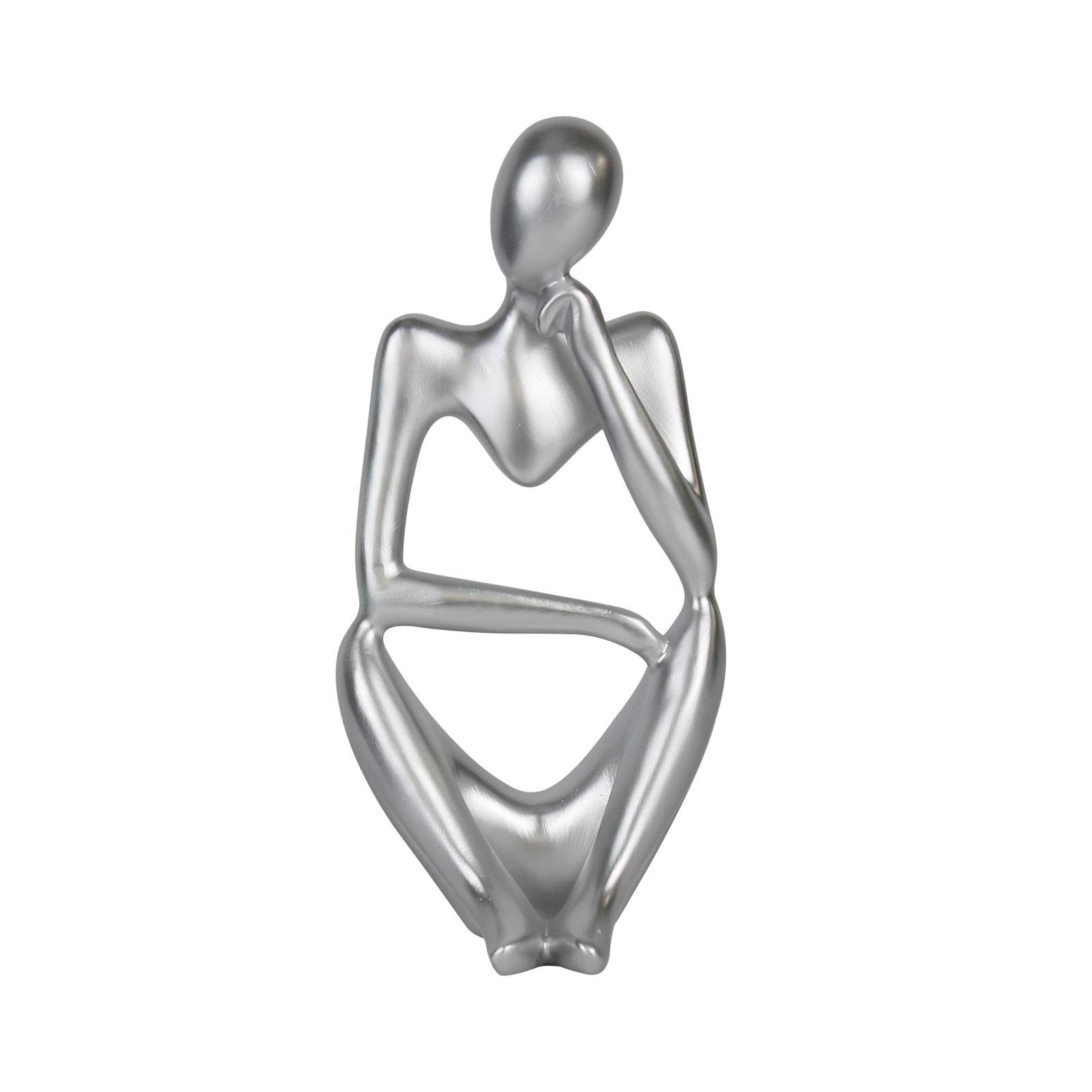 Olpchee Resin Thinker Statue Abstract Sculpture The Thinker Man Statue Collectible Figurines Decoration Modern Home Desk Office Bookshelf Indoor Decor (Right)