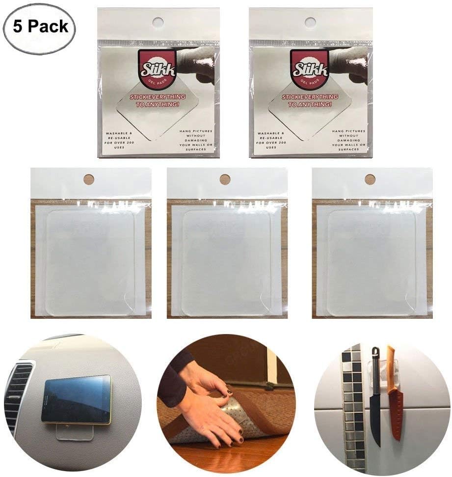Fitsion 5PCS Multi-Purpose Clear Nano Sticky Gel Pads for Car Holder GPS Sticky Gel Mat Cell Phone Wall Holder