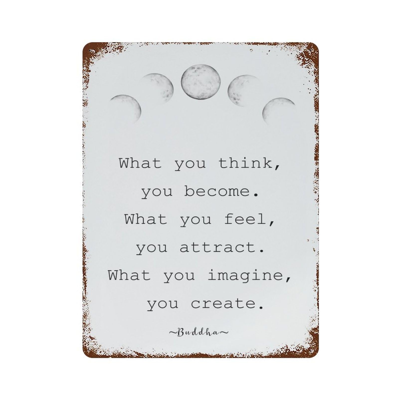 xiaoxiaoshen Quotes What You Think You Become By Zen Wall Decor Art Metal Tin Poster Modern Home Decor Art Home Bar Shop Decorations Vintage Sign 40x30cm