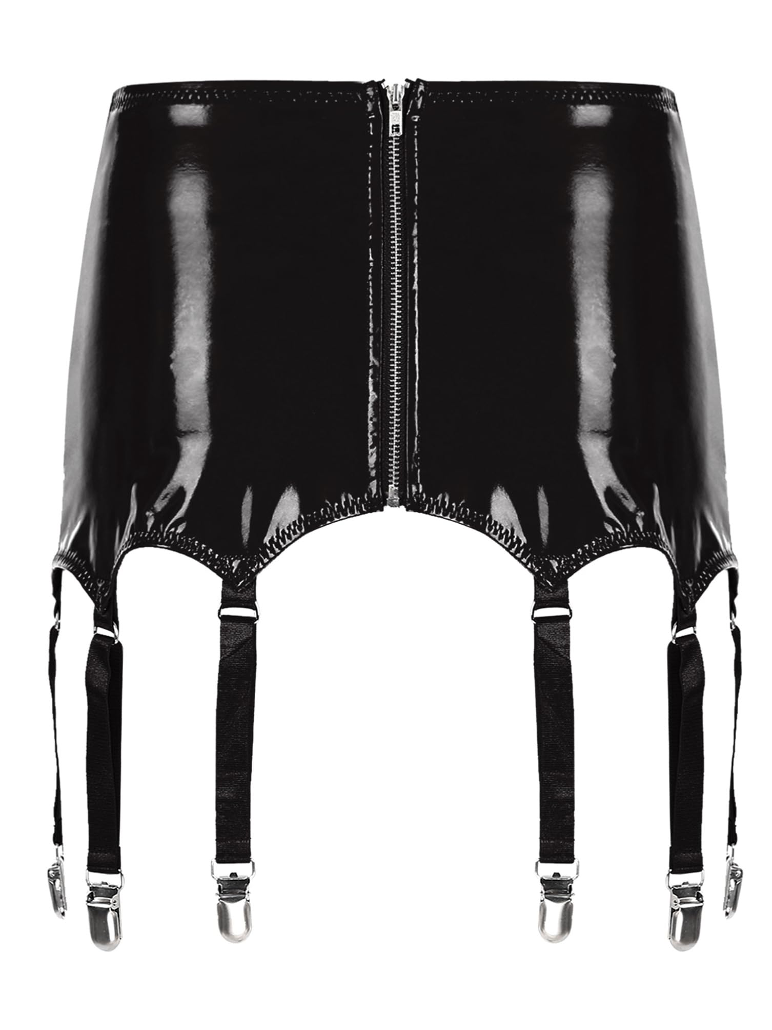 dPois Bas de Pyjama Homme Sexy Porte-Jarretelle Mini Jupe Cuir Brillant sous-vêtements Micro Jupe Crayon Clubwear XL-4XL