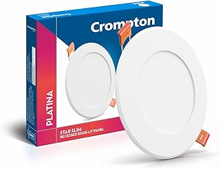 Crompton Star Slim Recessed Downlighter 12W Round Cool Day Light Pack of 1 False Ceiling required, Cutout: 6" For Hall, Bedroom, Kitchen, Office, Store