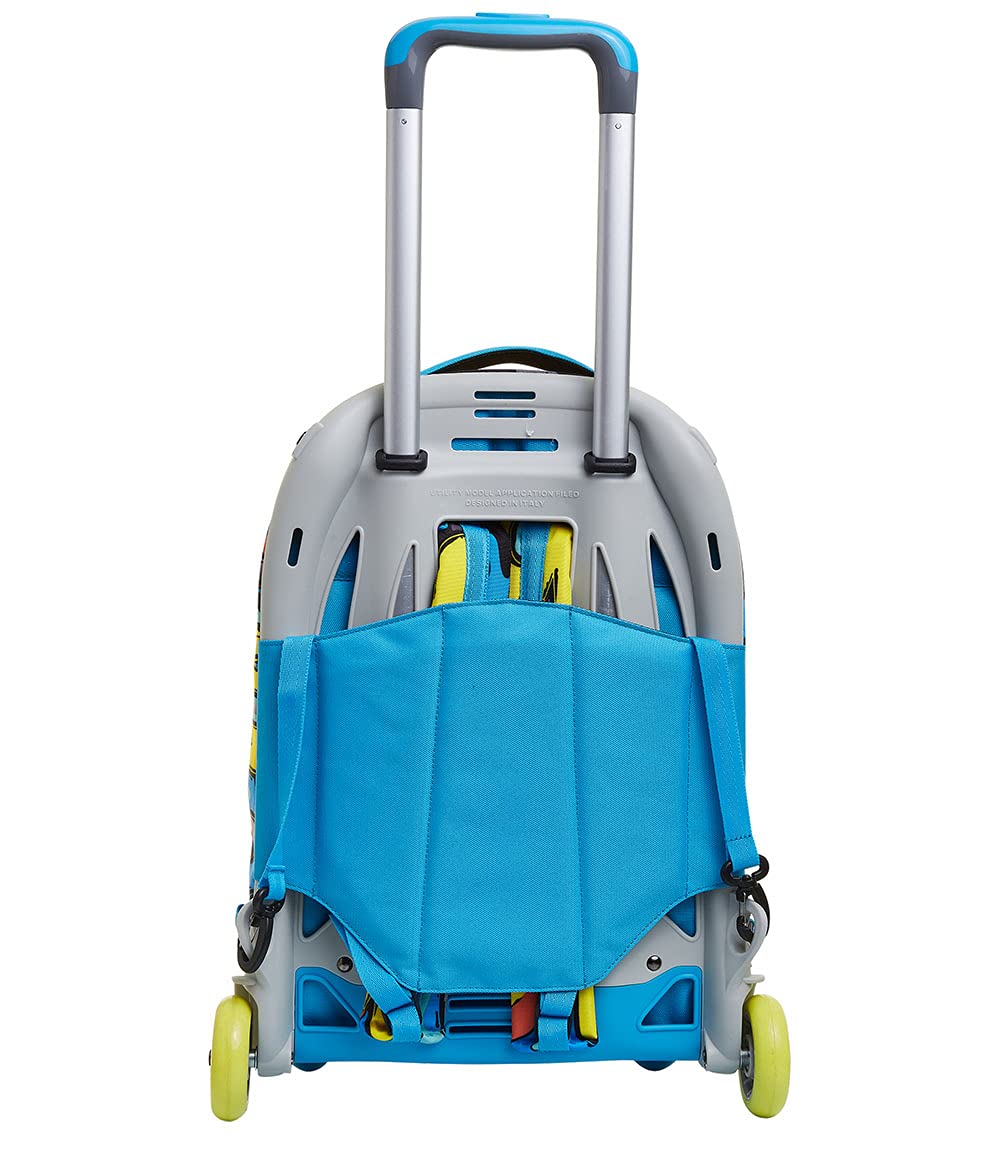SJ GANG STYLE JAM GANG Trolley Scuola Sganciabile New Tech, Blu, Zaino con Carrello Sganciabile, 3 in 1, Triplo Uso, Trolley e Zaini, Scuola, Bambini e Ragazzi