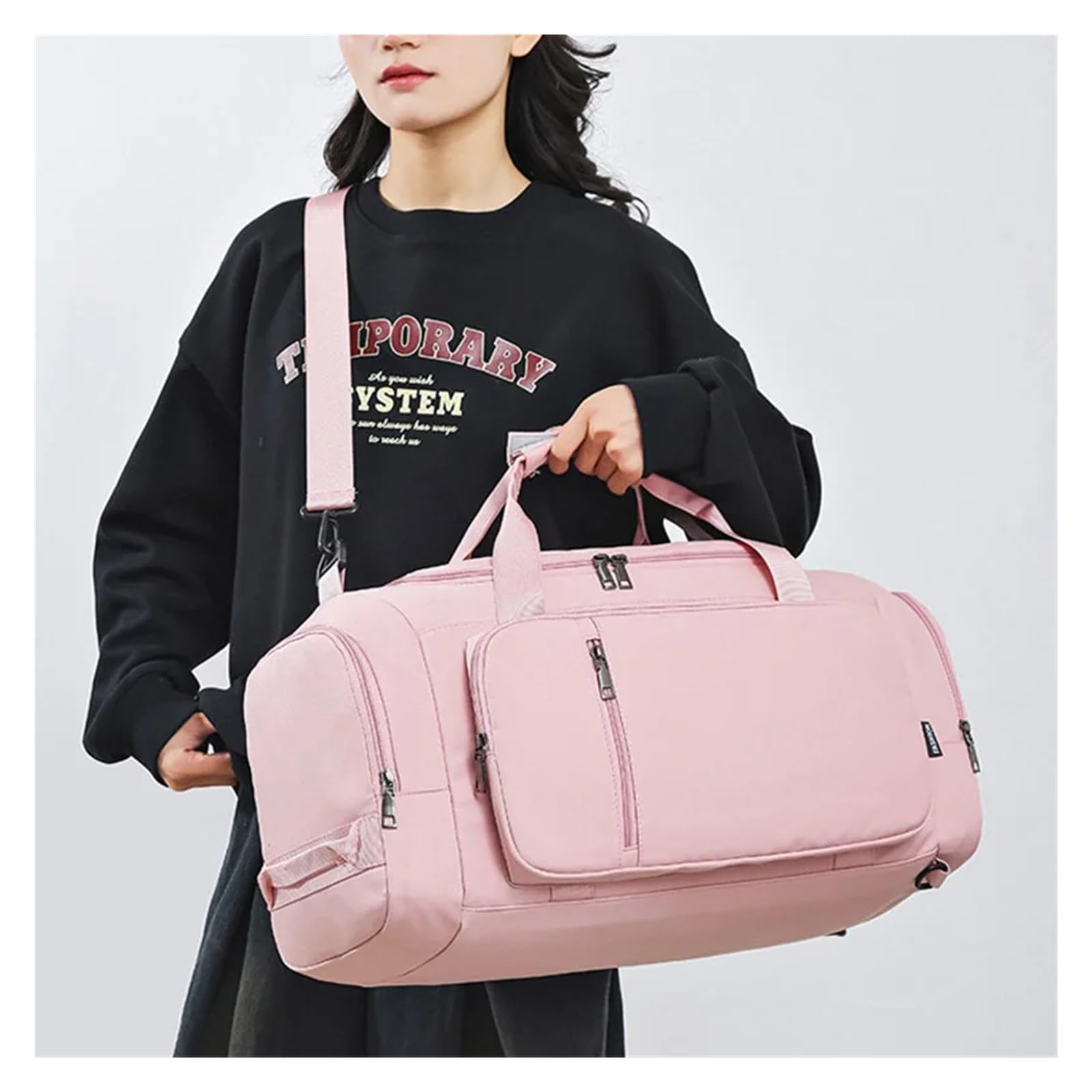 SCRUBY Torba podróżna na siłownię fitness torebka sportowa kobiety mężczyźni suche mokre buty kieszeń na jedno ramię crossbody pływanie joga plecak torba sportowa, NIEBIESKI, Jeden rozmiar