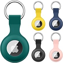 【5 PCS】Meliya AirTag Keychain for Apple Airtag Keychain, Silicone Case for Apple Airtag with Keyring, Protective Cover for Apple AirTag for Tracker for Backpacks and Pets