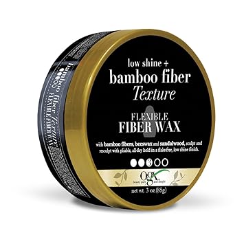 OGX Matte Finish + Bamboo Fiber Texture Flexible Fiber Wax, 3 Ounce Tub, Flexible All Day Matte-Finish Hold