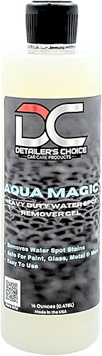 Aqua Magic - Gel removedor de manchas de agua resistente para vidrio, puertas de ducha, pintura, ventanas, metal, cromo, detalles de automóviles y