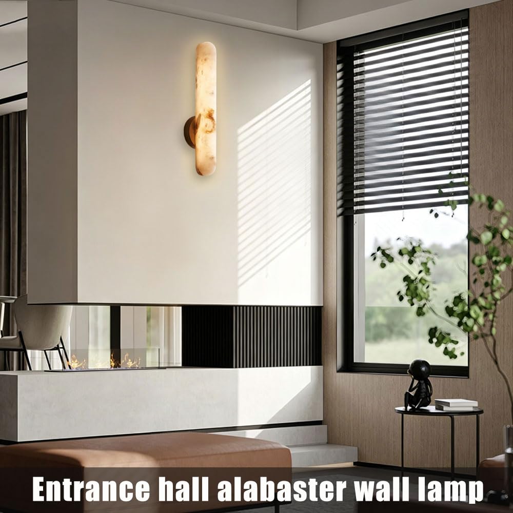 Aplique de pared de mármol con fuente de luz LED