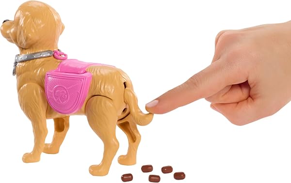 Barbie - Set Cagnolina Cammina e fa i bisogni, con bambola Brooklyn, cucciolo e accessori per la passeggiata inclusi, giocattolo per bambini, 3+ anni, JJB47 - 3