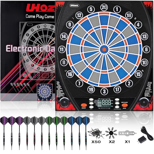 Electronic Dartboard, Dual Speakers with Automatic Voice Announcing Score, High Definition LCD...