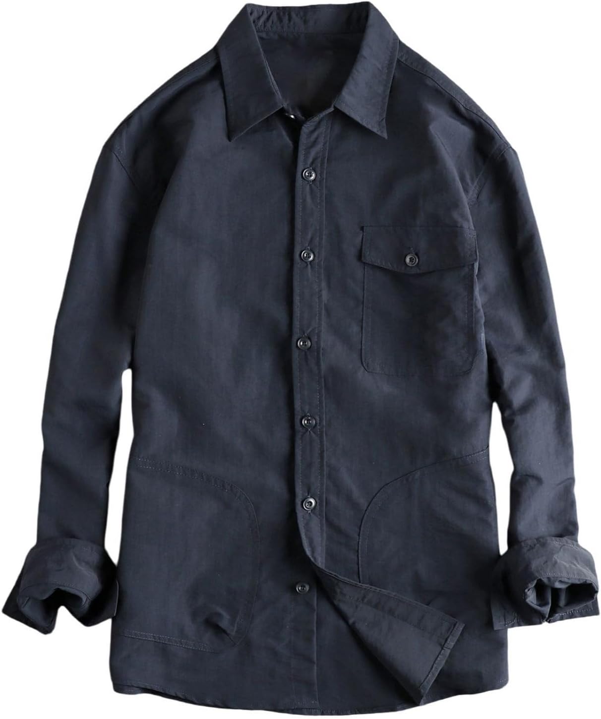 Men's Plaid Long Sleeve Work Shirt Relaxed Fit Lightweight Durable