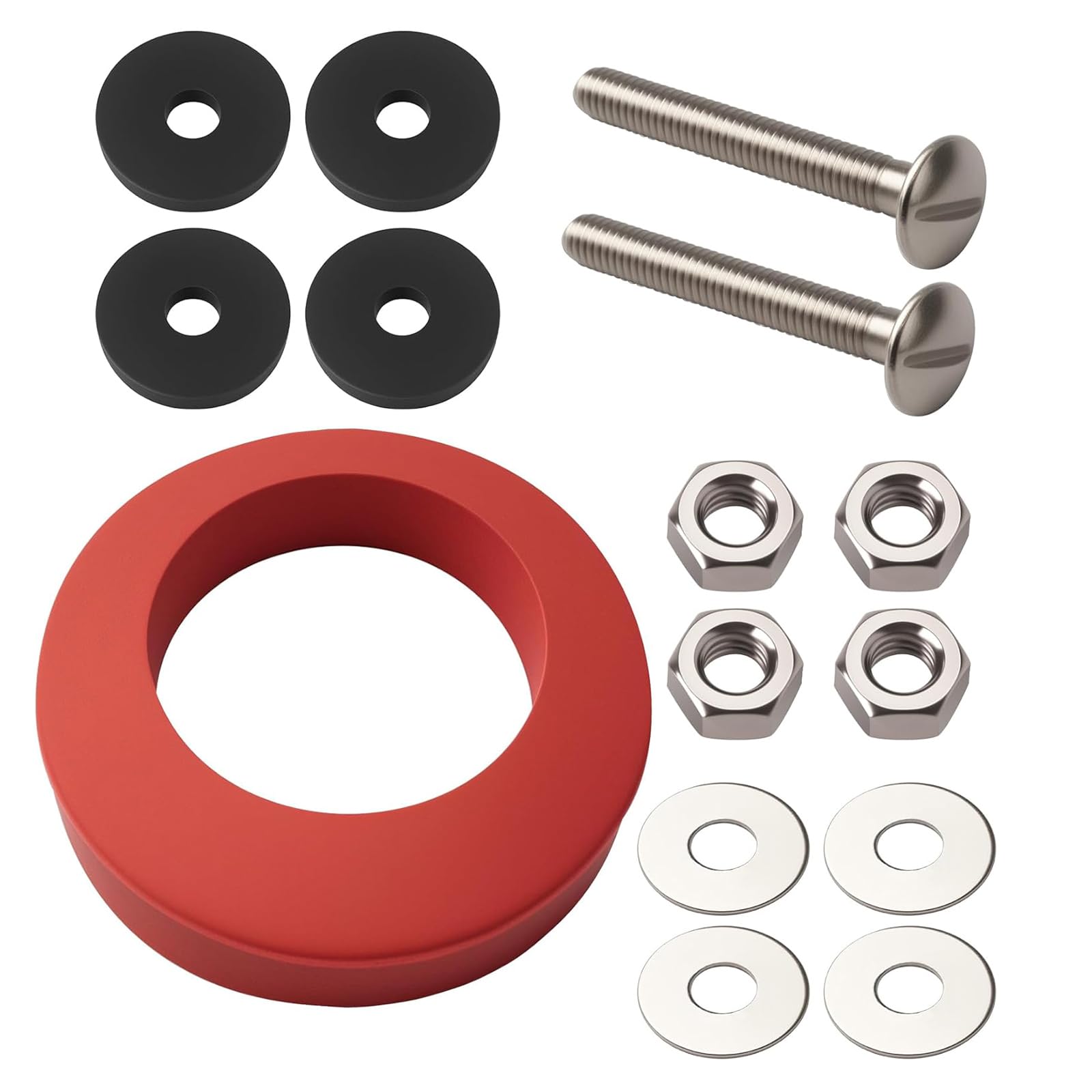 LUCKGONI Toilet Tanks To Bowl Bolt Gasket Kits With Rubber Washer And Stainless Steel Hardware For Secure Leak Connection