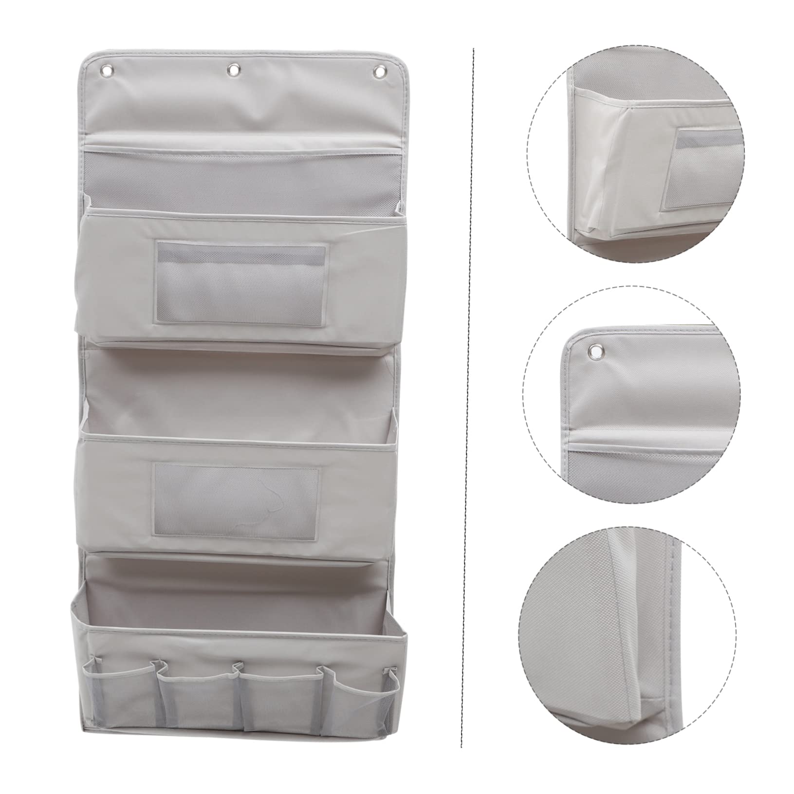 Mobestech Bolsa de Almacenamiento para Colgar en Pared, 3 Capas, Tela Gris, Organizador Colgante para Armario, Hogar y Dormitorio, Solución Funcional para Armarios y Puertas