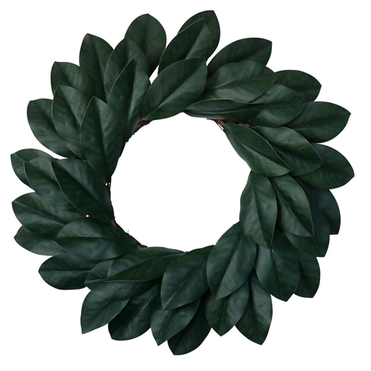 Levemolo Realistischer Magnolienkranz aus Kunststoff und Rattan Handgefertigter Türkranz für Wanddekoration und Festliche Atmosphäre im Frühling und Sommer