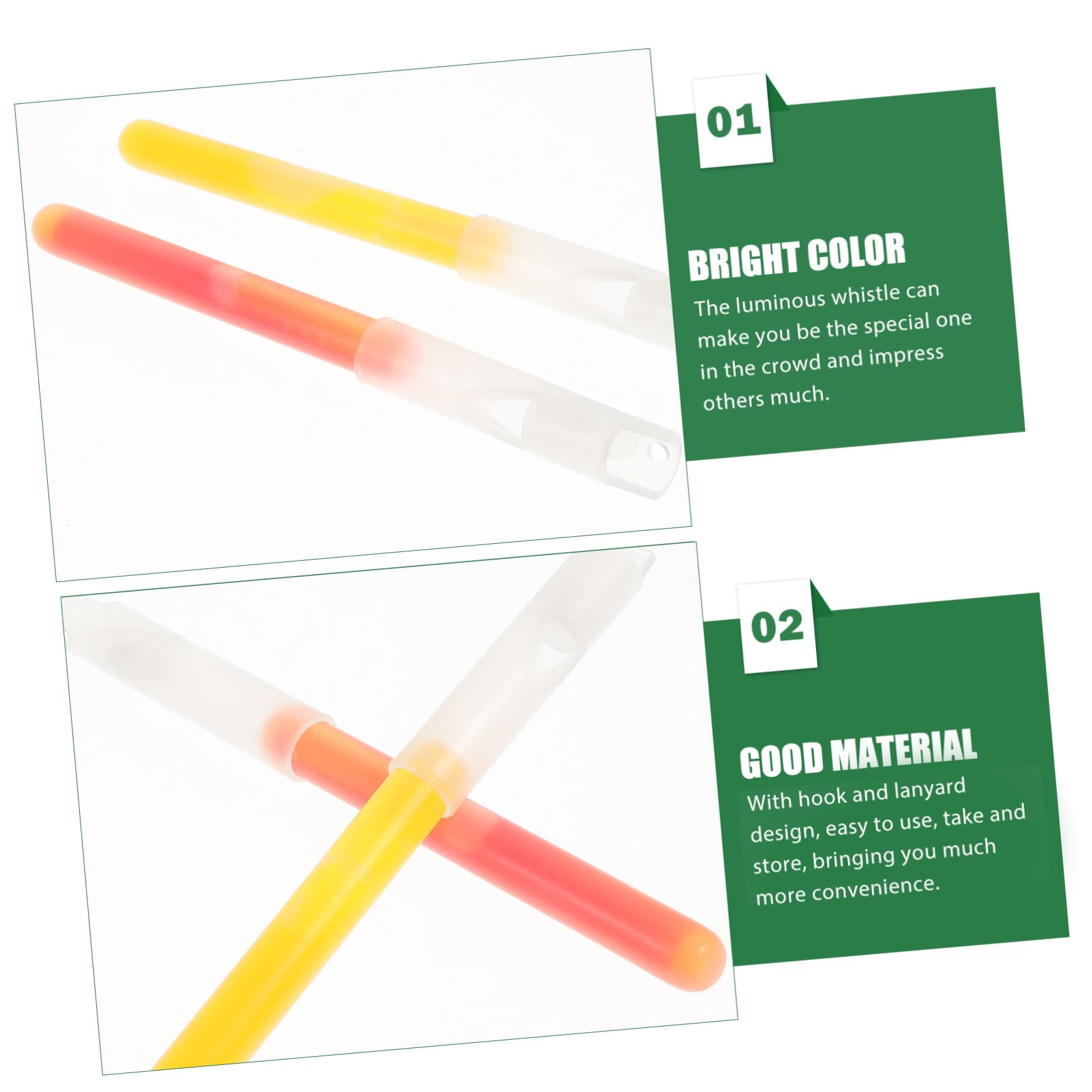 Toddmomy 2 Pcs Glow the Dark Whistles with Lanyard Assorted Favors for Adults for Events Concerts and Celebrations