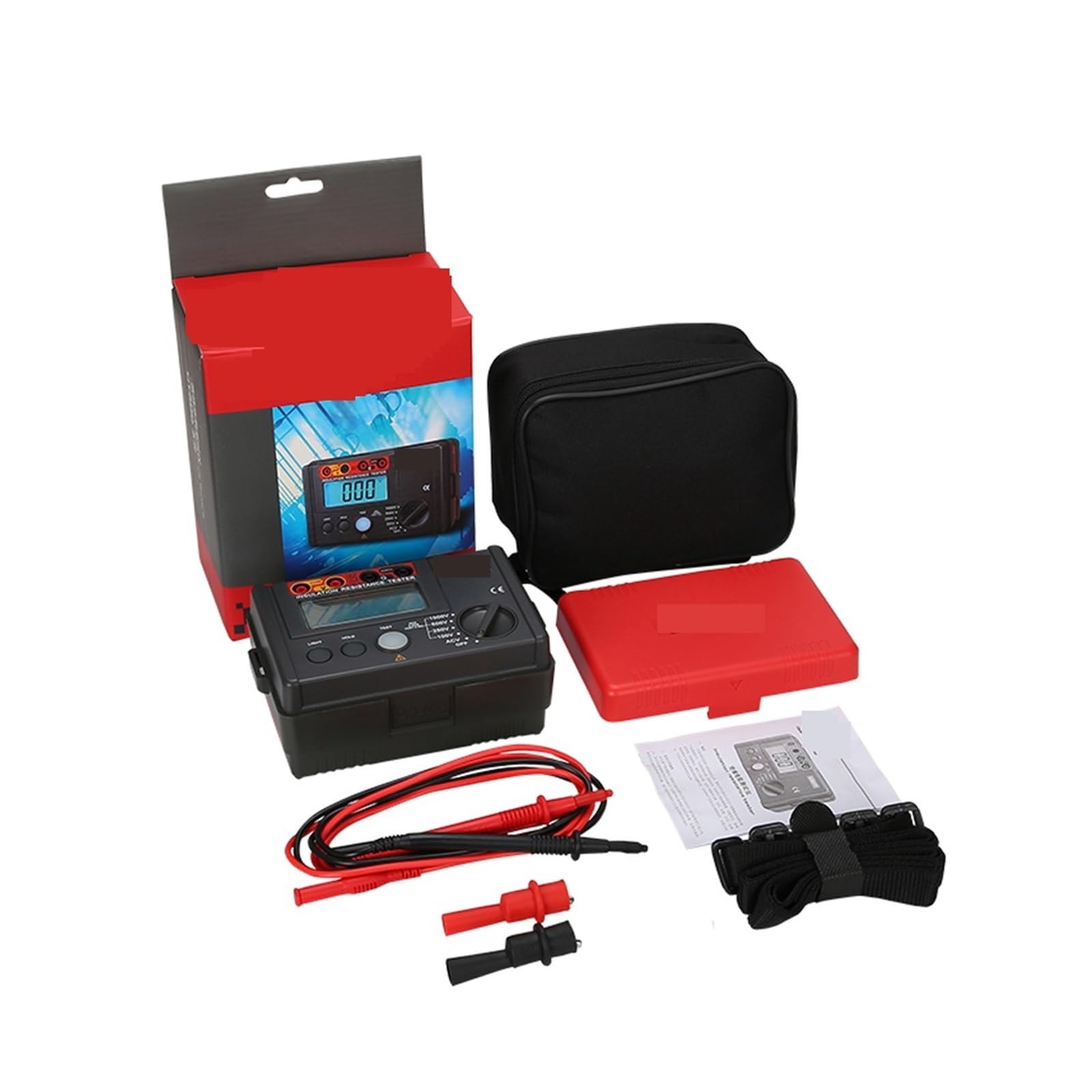 Tester di Resistenza Digitale, Tester di Resistenza di Isolamento 1000V Display LCD da 2000 conteggi Auto Range Ohm Tester Megohmmetro Voltmetro