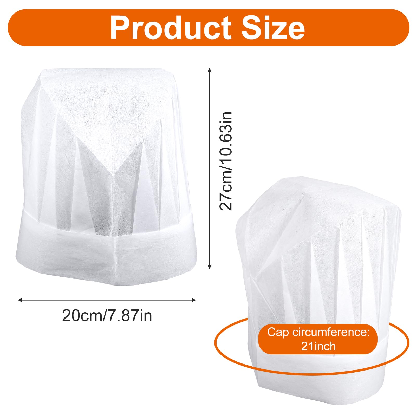 Yolev 20pcs Kids Chef Hat Disposable Paper Chef Hats for Kids Adjustable Childrens White Chefs Hat For Hibachi Parties Baking Cooking Activity Pizza Party Girls Boys - Image 2