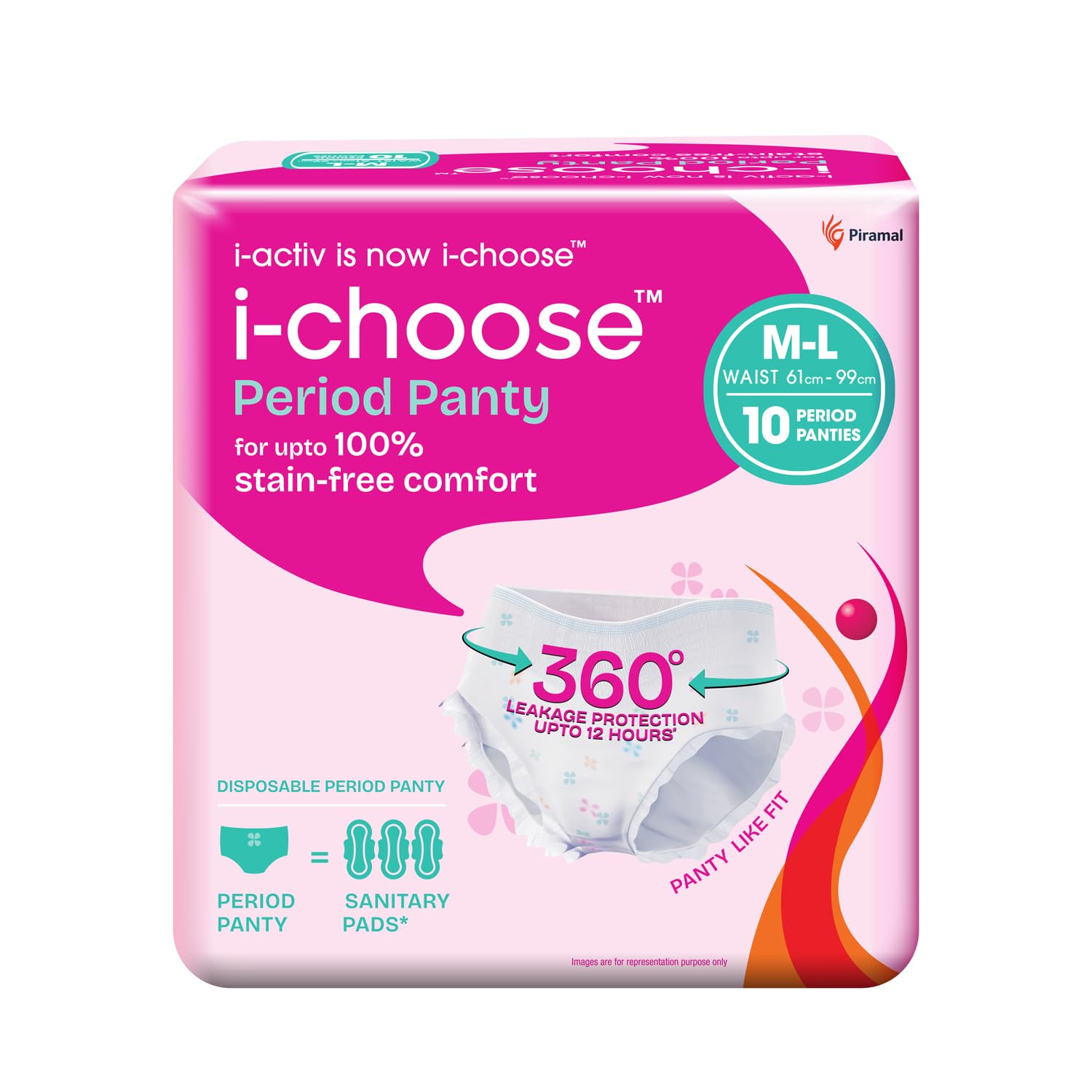 i activ Period Panty for Girls & Women | M-L | 10's Pack | Disposable Period Panties for Women for Heavy Flow Periods | Maternity Pads after Delivery | 360 Degree Protection | Waist Size - 24" to 39"-image-11