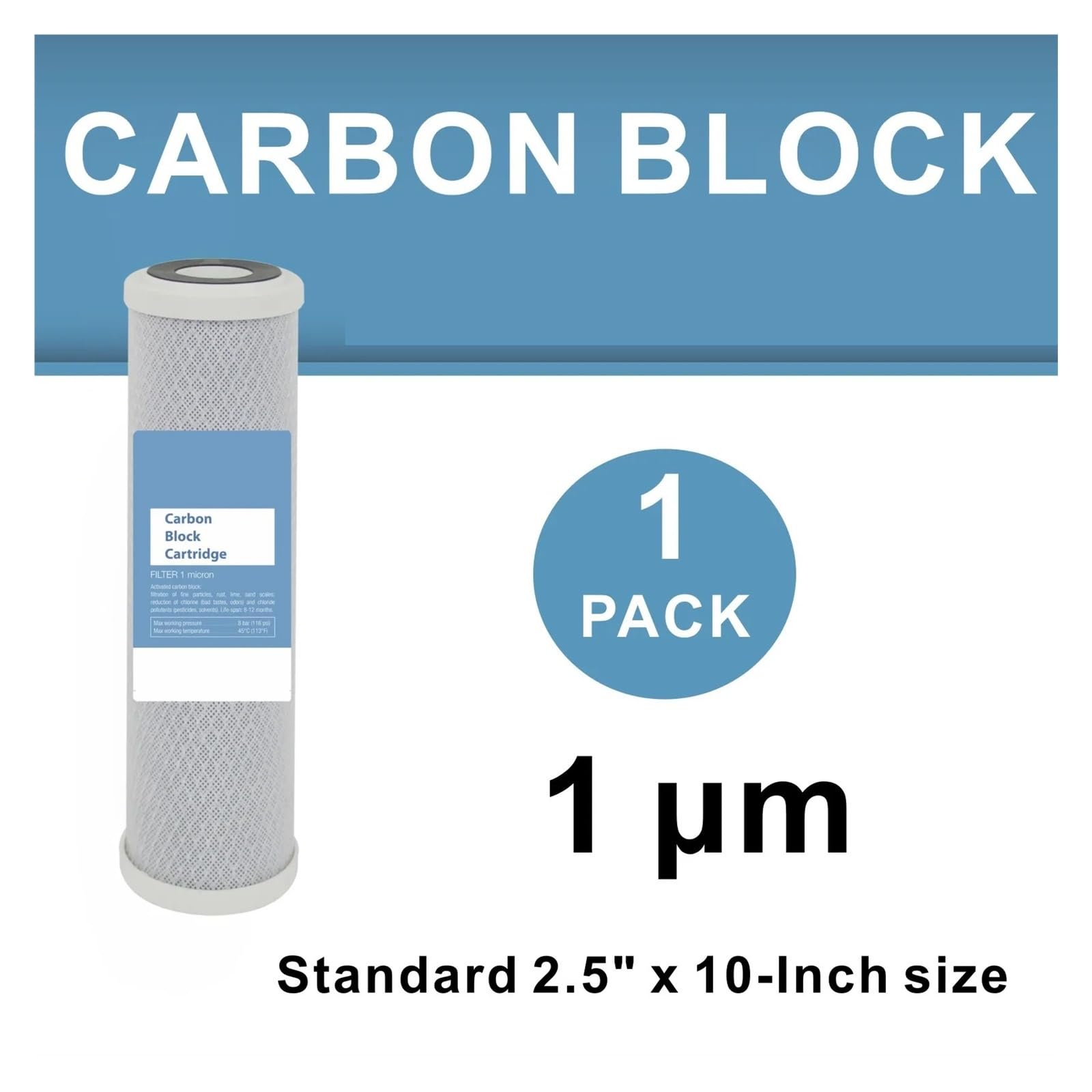 Reemplazo del cartucho de filtro de agua del bloque de carbono for toda la casa de 2,5" x 10" | For sistema purificador de agua doméstico