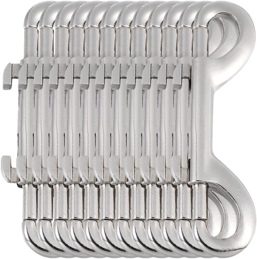 Angoily 12pcs Heavy Duty Double Ended Bolt Snap Hooks for Dog Leashes and Backpacks Trigger Snaps Strong Spring Loaded Gate for Outdoor Use