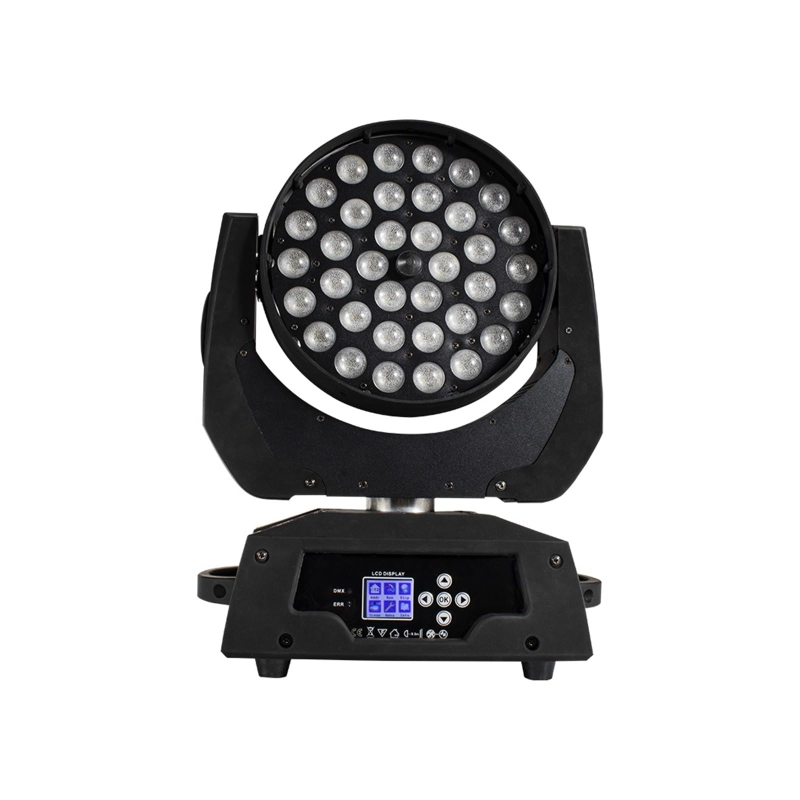 Luces estroboscópicas de DJ, luces de escenario, 36x18W LED Lavado Cabeza móvil Botón de iluminación Versión RGBWA + Color UV for discoteca Discoteca Boda Espectáculo de luces de bricolaje