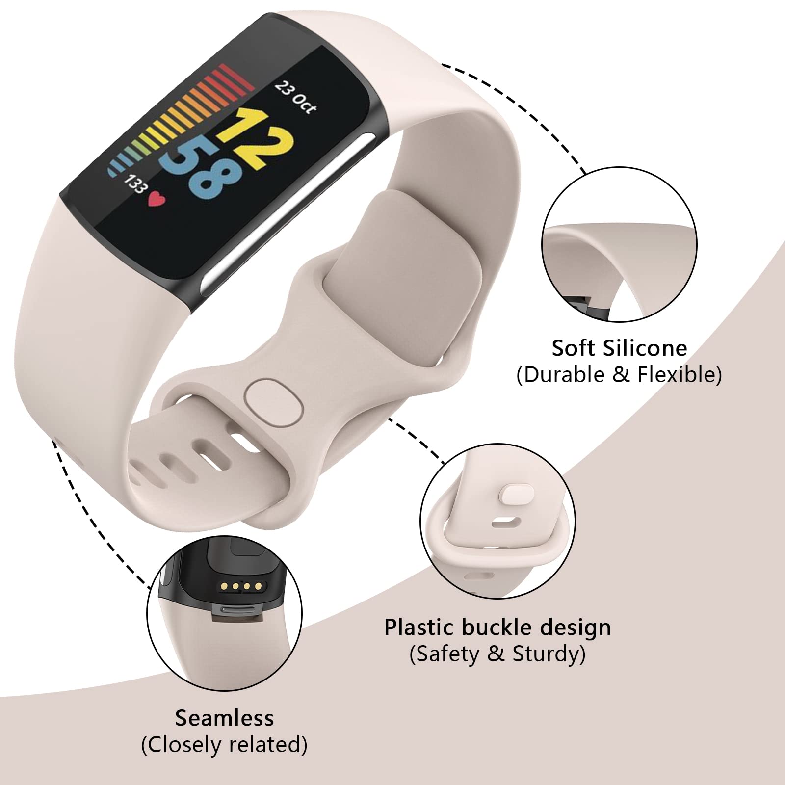 TopPerfekt Straps Compatible with Fitbit Charge 6 Strap - Image 3