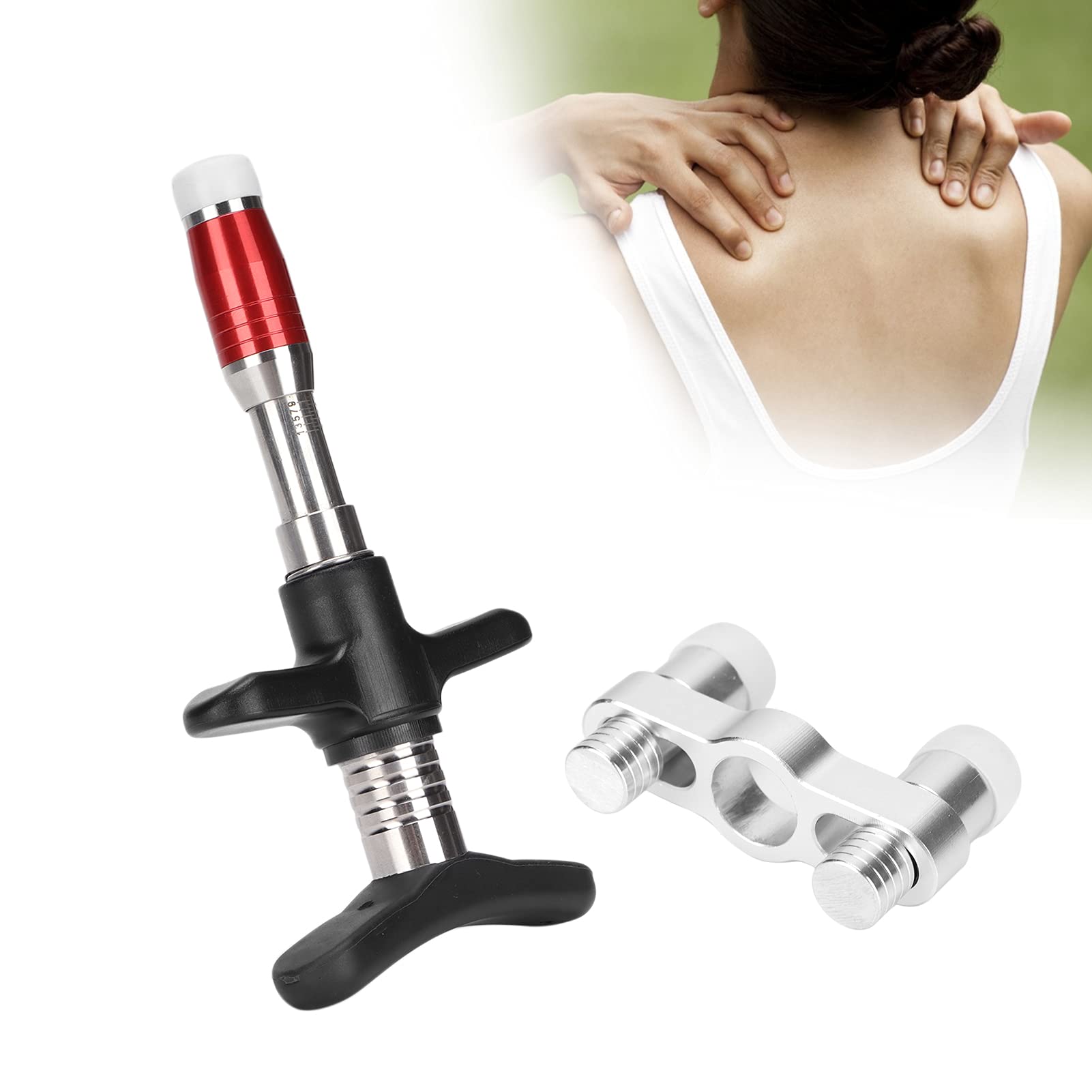 Chiropraktik Geräte,10 Stufiges 30-300N Einstellbar Manueller Chiropraktiker Zur Wirbelsäulenanpassung,Muskelentspannung,Chiropraktik Aktivator mit Massagekopf