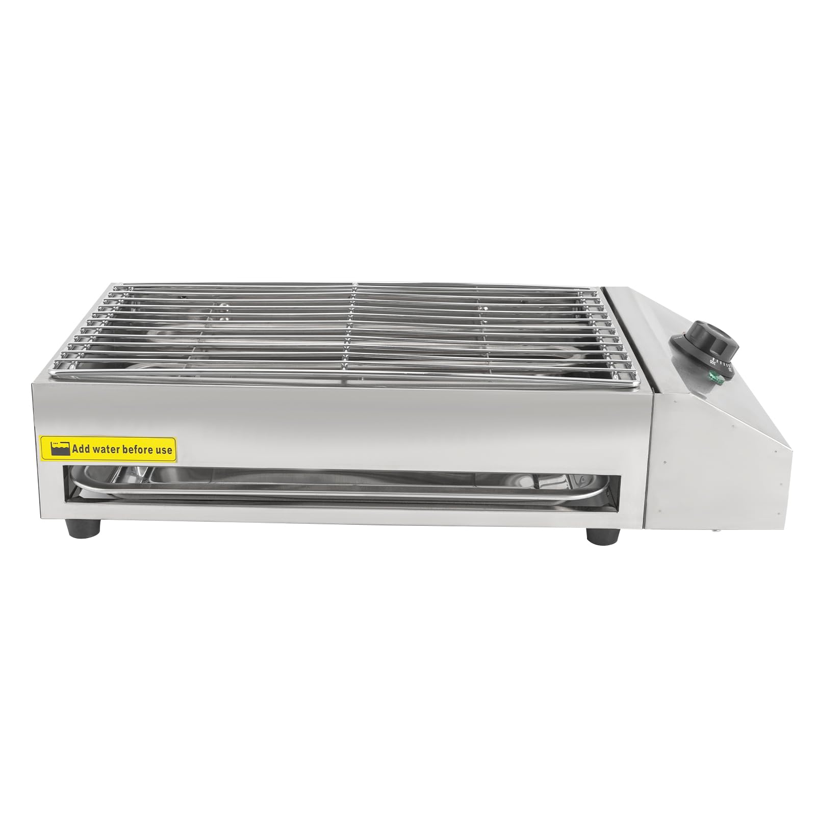 Elektryczny grill stołowy, 2,6 kW, zdejmowany grill elektryczny z tacką ociekową oleju, rozmiar rusztu 25,5 x 42,5 cm, 50-300°C, niezależny ruszt do grillowania