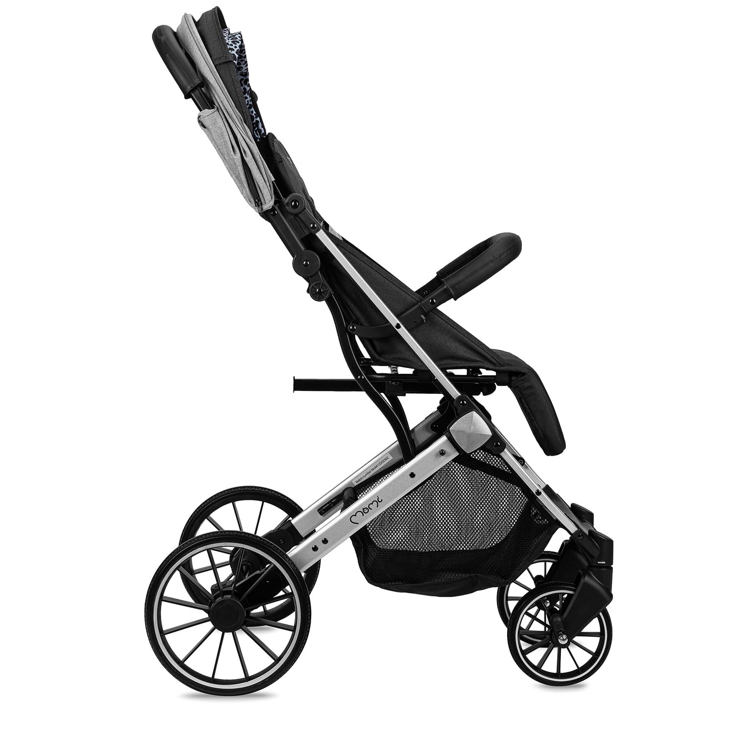 MoMi ESTELLE LIGHT PLUS Poussette à partir de 6 mois (jusqu'à 22 kg), poussette pliante avec harnais de sécurité 5 points, panier de courses avec fonction de dépliage, poignée télescopique de traction