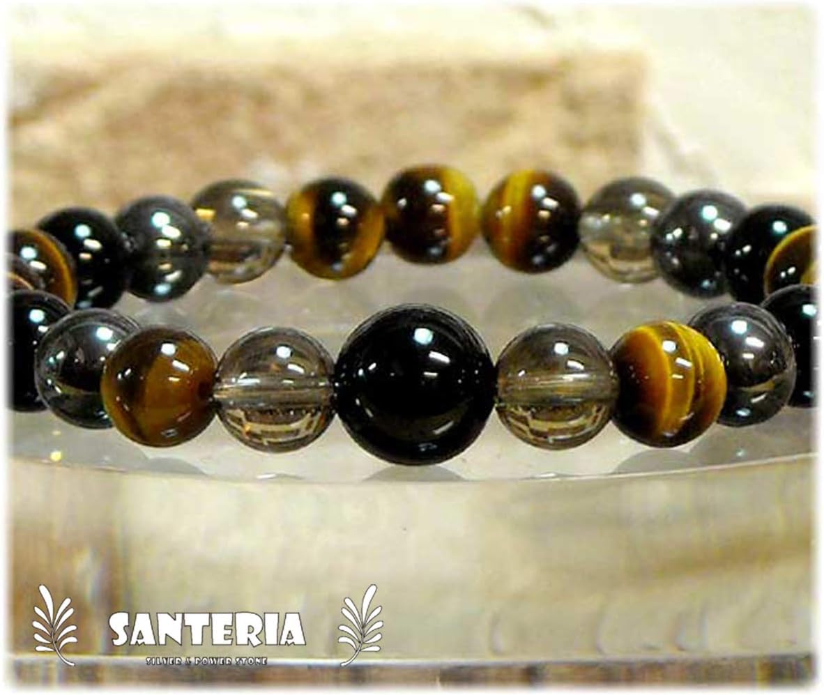 パワーストーンブレスレット(メンズ) タイガーアイ(最高品質)AAAA(10月誕生石)12ミリ オニキスAAAAA最高品質(8月誕生石)12ミリ  金運・魔除・厄除 [サイズ選べる][日本製][送料無料] (10227) [ricc-o] ブラックオニキス タイガーアイ ヘマタイト スモーキークォーツ 天然石 パワーストーン ブレスレット ゴム メンズ