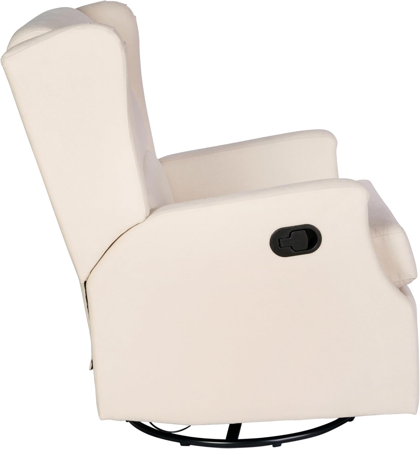 Flash Furniture Omma Swivel Glider Rocking Recliner, Manual Wingback Recliner with 360 Degree Swivel, for Living Room, Bedroom, or Nursery, Upholstered, Cream