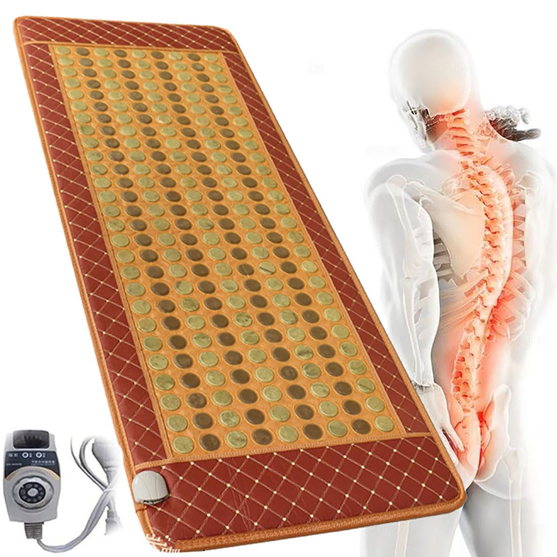 Elektryczna mata grzewcza z jadeitem i turmalinem, 70x180cm