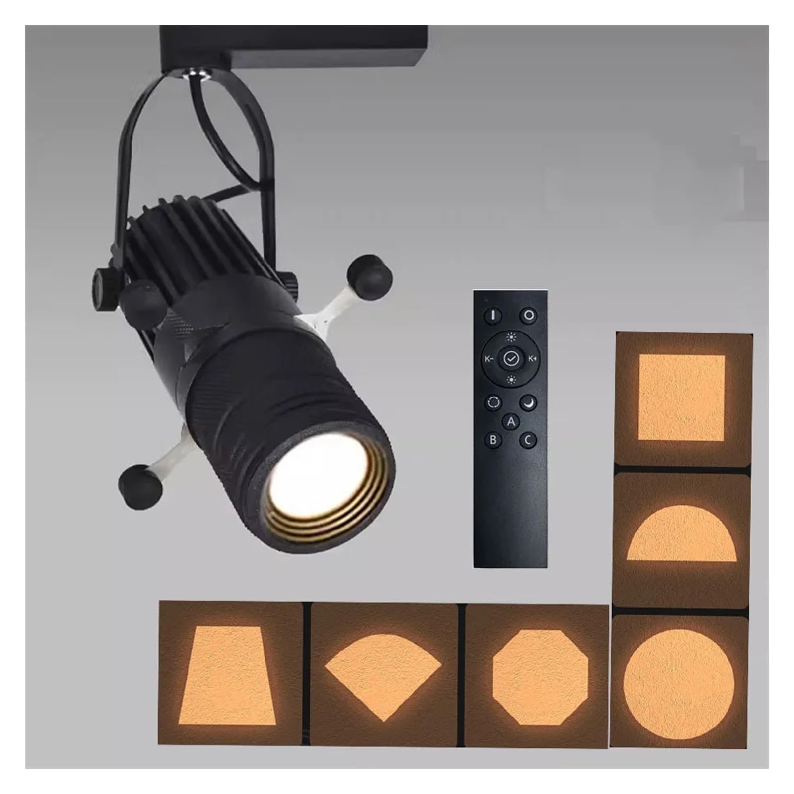DJ-Lichter, 10 W, 20, 30, dimmbar, Formanpassung, Grafik-Schneidlicht, 2700 K bis 6500, zoombares LED-Schienenlicht, Malerei, LED-Deckenstrahler(20W,Black Track)