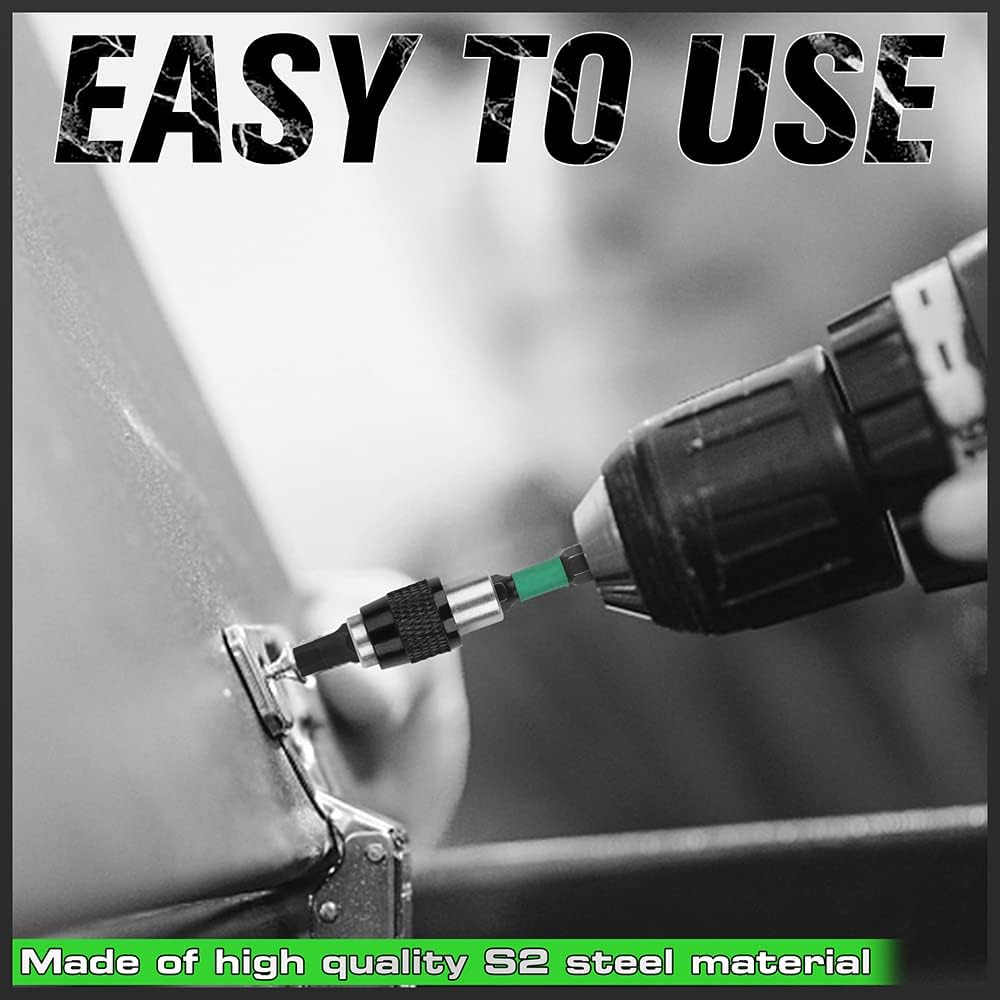 SWANLAKE 26-Piece Hex Head Allen Wrench Drill Bit Set, 1/4Hex Shank Quick Change Bit Holder, Metric and SAE S2 Steel Hex Bits Set - Image 7