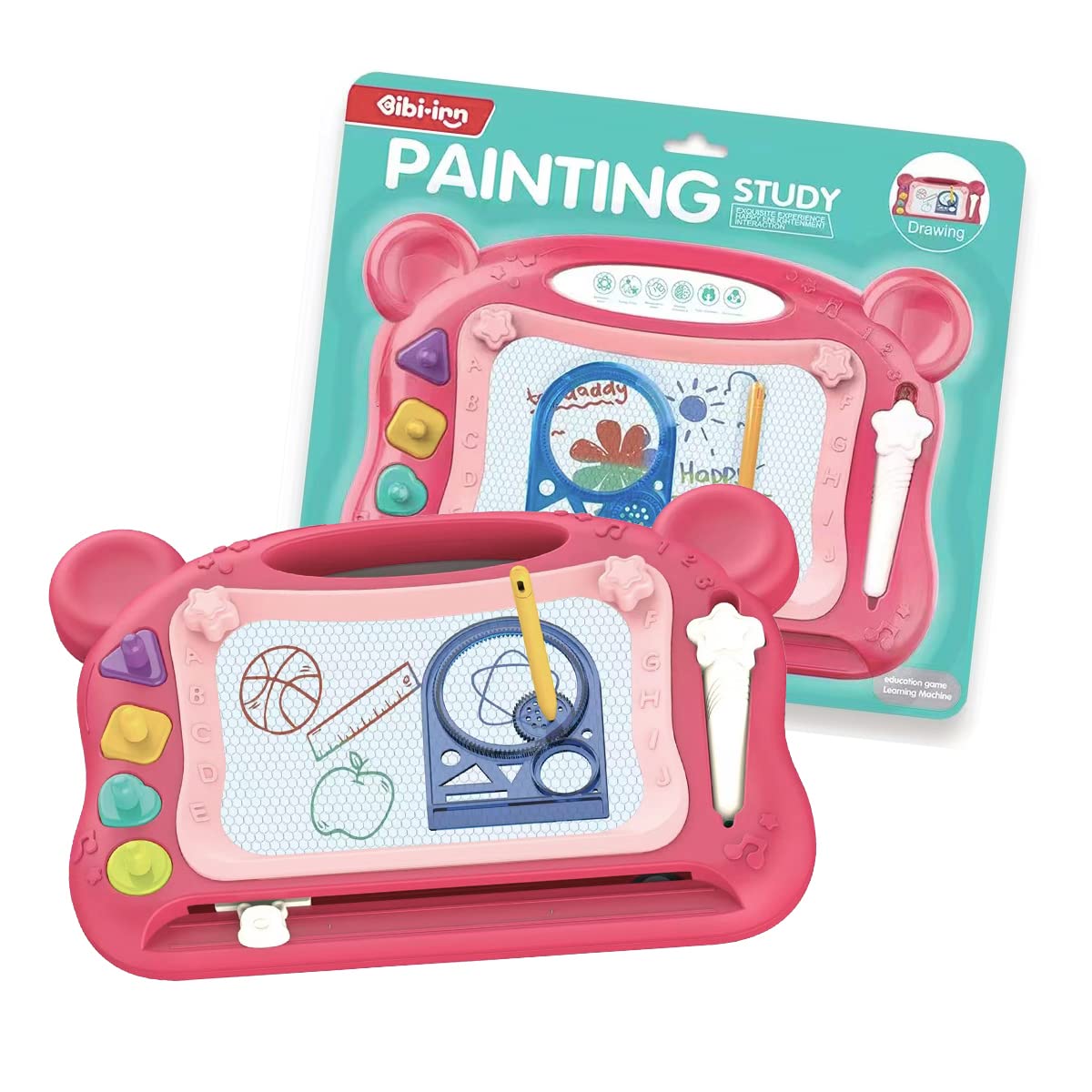 Magnetic Drawing Board for Kids,Erasable Doodle Etch Sketching Writing Pad Travel Size Toy, Educational Learning Toy for Kids, Birthday, Christmas Gift for Girls, Boys, Pink