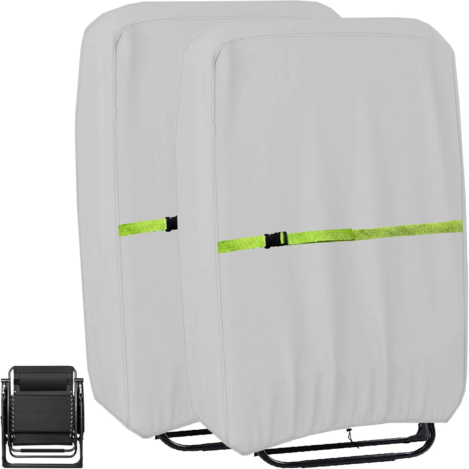 Outdoor Zero Gravity Folding Chair Cover 600D Waterproof Patio Foldable Lawn Lounger Recliner Chair Covers Patio Furniture Covers - 2 Pack 28" W x 14" D x 43" H