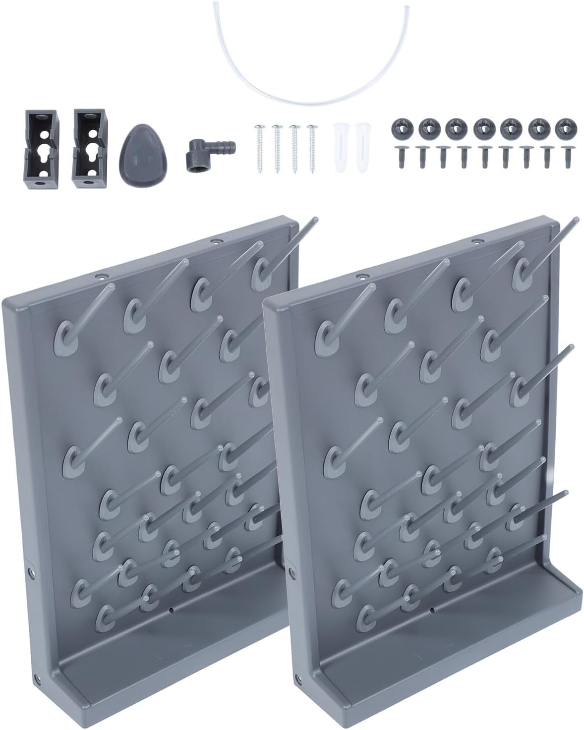 2pcs Pp Test Tube Drying Rack Laboratory Plastic Drain Rack 27 Pegs Black Stand for Lab Glassware and Scientific Tube Draining Accessories