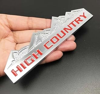 Sponsored Ad - (HIGH Country Chrome RED Sticker) 13.5 x 4 cm Logo Car Bike Metal Logo Car Emblem 3D Badge Auto Racing Sport Sticker Grand Tourer Decal